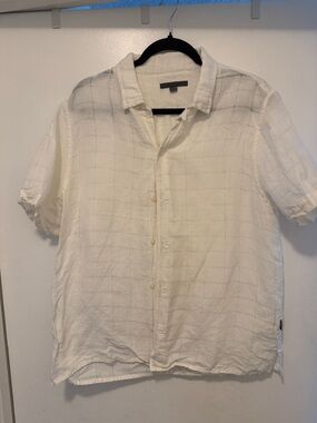 John Varvatos Men's White Short-Sleeve Button-Up Shirt